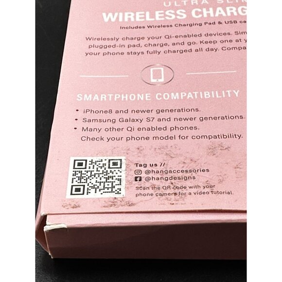 Hang Accessories Ultra Slim Wireless Charging Pad New Box Damage iPhone Android - Picture 5 of 11